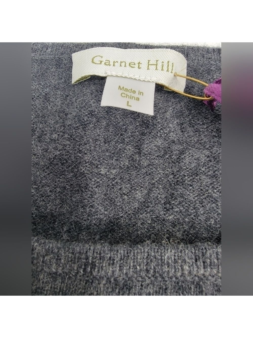 NEW Garnet Hill Cashmere Boatneck Sweater Dress Gray Women's Size Large L NEW - Picture 5 of 11
